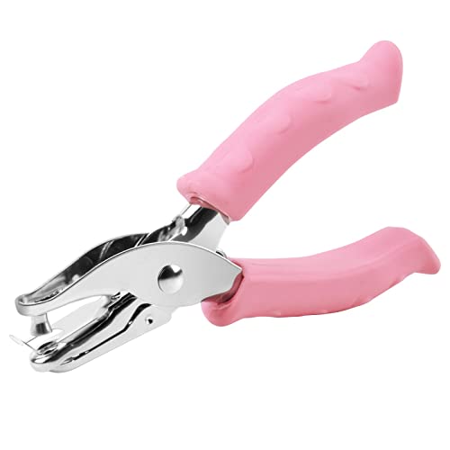 Xzeemo Perforatore 1 Foro 6mm, Perforazione Carta Capacità 8 Fogli, Perforatore a Foro Singolo, Perforatore a Pinza per Carta, Foratrice per Carta per Fai da Te Ufficio Scuola (Rosa)