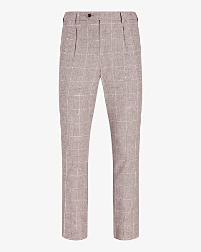 Men's Premium Comfort Checked Classic Fit Suit Pants for Groom Banquet2