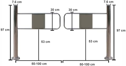 Stainless Steel Swing Gate for Supermarkets & Stores - Commercial Push Entrance/Exit Door, Half Waist Design (50×97 cm) - Durable Access Control Solution for High Traffic