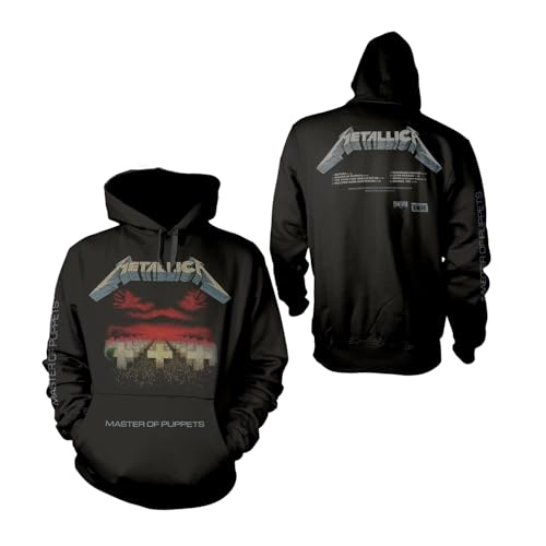 Metallica Master of Puppets Tracks Pull Over Hoodie Black Medium | Officially Licensed Merchandise