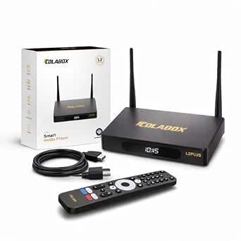 Colabox L2 PLUS Smart TV Box 2026, 4K Ultra HD Streaming Media Player, 4GB RAM 64GB ROM, Wi-Fi 6 & Gigabit Ethernet Dual Band Network, Android 14.0 OS with Voice Remote, Home Theater Plug and Play