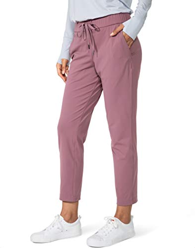 G Gradual Women s Pants with Deep Pockets 7 8 Stretch Sweatpants for Women Athletic, Golf, Lounge, Work (Pink, Large)