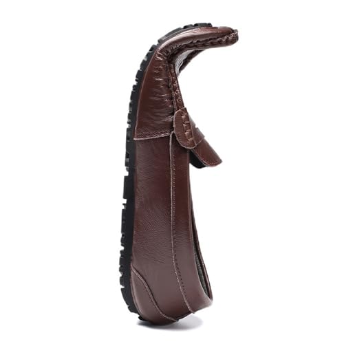 Round Toe Anti-Slip Lightweight Comfortable Casual Wedding Slip On Genuine Leather Stitching Detailed Mens Loafers Shoe4