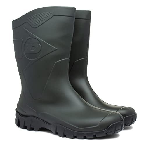 Image of Dunlop Flying Dee - Protective Footwear Unisex Calf Length PVC Short Wellington Boots, 100% Waterproof and Chemical Resistant