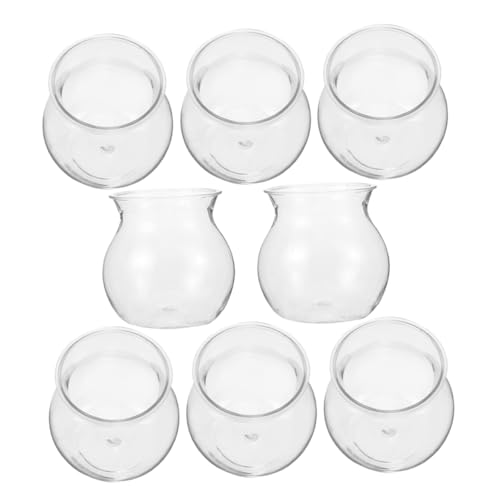 NULYLU Vase Hydroponique Transparent pour Plantes Et Terrarium Lot De 8 Décoration Intérieure Élégante Petit Aquarium pour Poissons Betta Support pour Plantes Aériennes