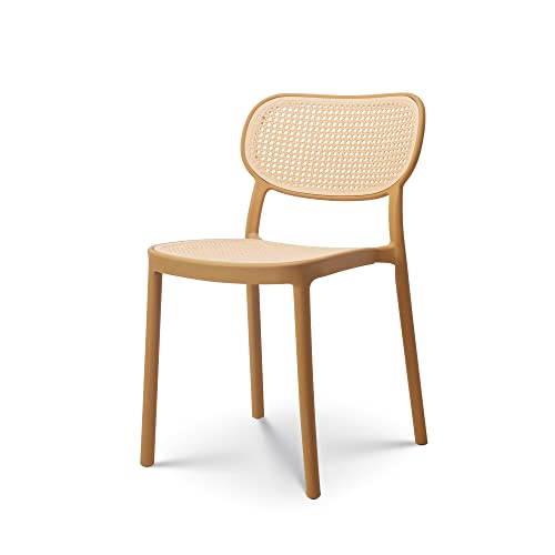 Kosmi - Chaise de Salle à Manger Moutarde Style Vintage