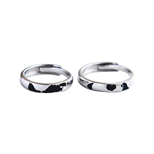 Bague mariage couple Hémisphère Nord et Sud, duo d'alliances argent réglables