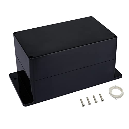 LMioEtool Scatola di derivazione, impermeabile e antipolvere, IP65, alloggiamento elettronico universale in plastica ABS, nero con orecchie di fissaggio, 200 x 120 x 113 mm