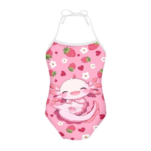 Image of Girls One Piece Swimsuit Summer Quick Dry Beach Sport Bathing Suit Halter Strap 1-10 Little Kids Toddler Swimwear