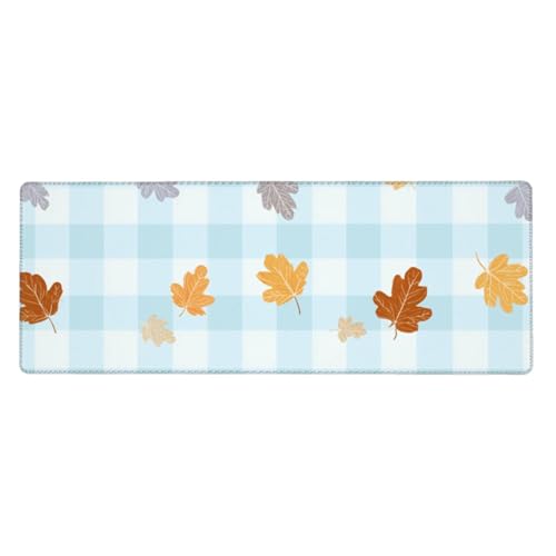 Grand tapis de souris feuilles d'automne 80x30 cm en caoutchouc pour bureau