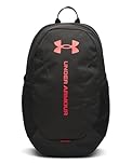 Under Armour Unisex Hustle Lite Backpack, Durable Outdoor Backpack With Water-Repellent Design, Essential Gym Bag with Reinforced Bottom Panel,Black / / Racer Red,OSFM