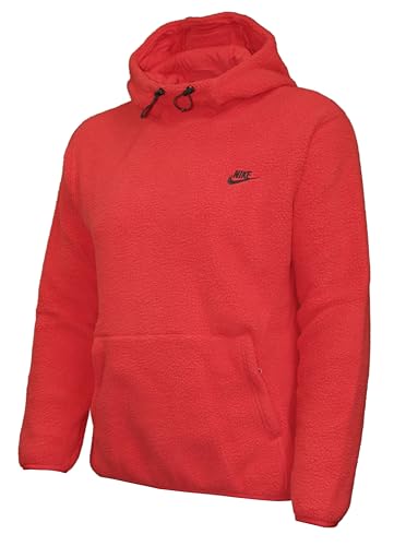 Nike Sport Essentials Sherpa Men's Hoodie Pullover (US, Alpha, Large, Regular, Regular, Standard, Red 657)
