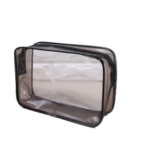 Bolsa de armazenamento multifuncional transparente PVC impermeável bolsa de higiene de viagem bolsa organizadora de cosméticos bolsas de armazenamento, Preto, 20 x 13,5 x 6,5 cm, G