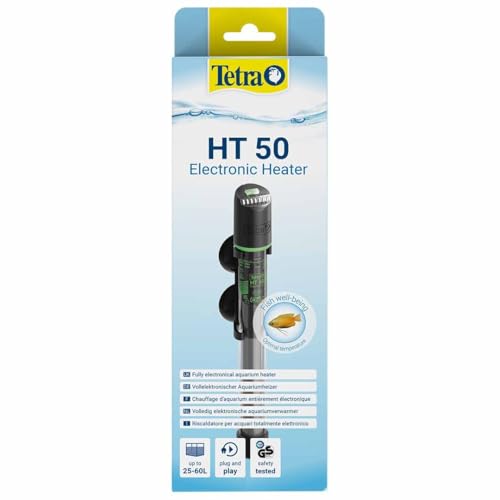 Tetra HT 50 - Potente riscaldatore per acquari Completamente Elettrico con LED di Stato a 3 Livelli per Il Controllo della Temperatura per acquari da 25-60 L