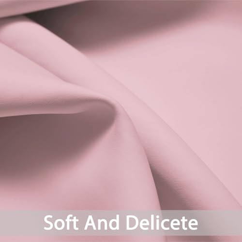 Yakamok Light Blocking Window Blackout Curtains Thermal Insulated Room Darkening Drapes for Bedroom,Solid Grommet Top Window Panels, 62x84 Inch, Pink, One Pair