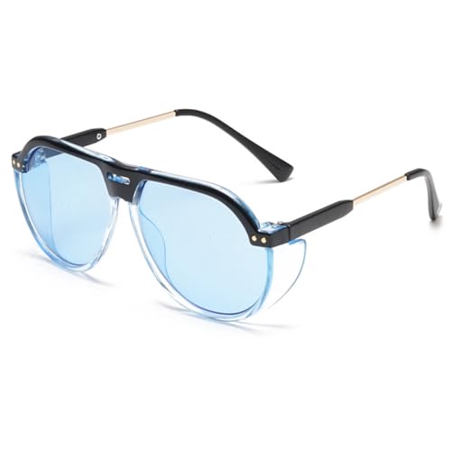 Lunettes de soleil femme rondes vintage miroir de couleur transparente