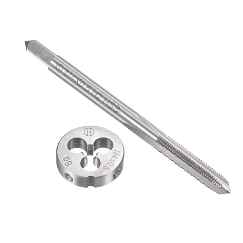 TOP-VIGOR M4 x 0.5mm Metric Tap and Die Set, Machine Thread Screw Tap with Round Threading Die