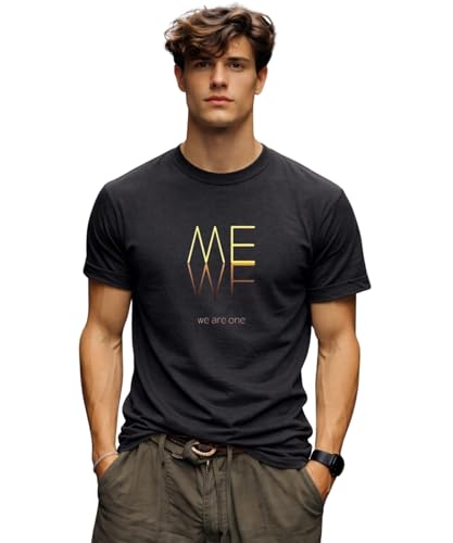 Image of INKKR Regular Fit Half Sleeves Round Neck Typographic Printed Cotton T-Shirt