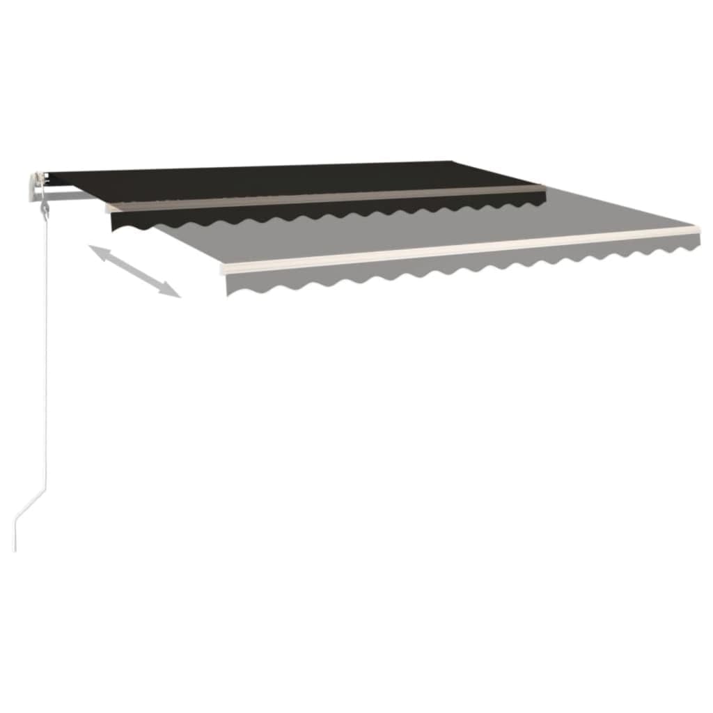 Festnight Store Banne Motorisé 4x3,5 Store banne Electrique avec Télécommande Auvent Rétractable à Bras Repliable pour Balcons Terrasse et Jardin-Anthracite-400 x 350 cm
