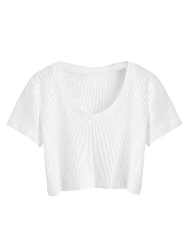 SweatyRocks Girl's Floral Graphic Tees Ruched Short Sleeve Crew Neck T Shirts