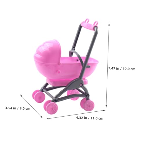 LRXIYODE 2 Stück Teiliges Puppenwagen Realistischer Kinderwagen für Jährige Mädchen Fördert Eltern Interaktion und Motorische Fähigkeiten für Rollenspiele Aus Hochwertigem Rosa – Bild 3