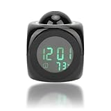 Leopacat Projection Clock for Bedroom Ceiling, Alarm LED Display Mini Voice Timing Digital Projector Temperature Bedrooms Wireless Indoor Thermometer Time Multi Sleep Timer with Talking Report