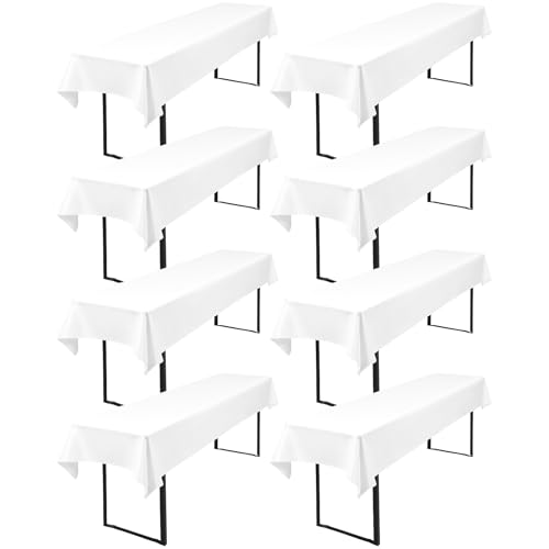 Nappe pour tente à bière lot de 8 blanche 100x250cm rectangulaire imperméable