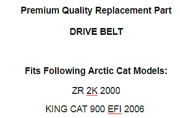 Miniatura 2 de Replacement Part OEM for Drive Belt for Arctic Cat Snowmobile ZR 2K 2000  King Cat 900 2004-2006 Index-DDR965-GTF1-32226