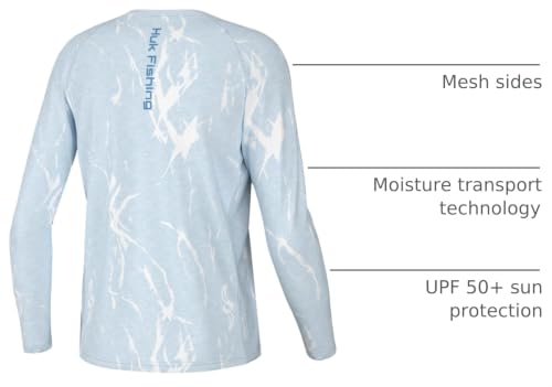 Image of HUK Kids Pursuit Pattern Long Sleeve Shirt, Fishing Shirt for Kids