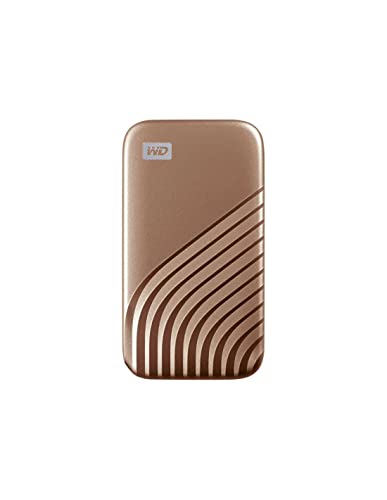 Image of WD Western Digital 2TB My Passport Portable SSD, 1050MB /s R, 1000MB /s W, Upto 2 Meter Drop Protection, HW Encryption, Type-C Cable & Type-A Adaptor, for PC&Mac, Gold, 5Y Warranty, External SSD