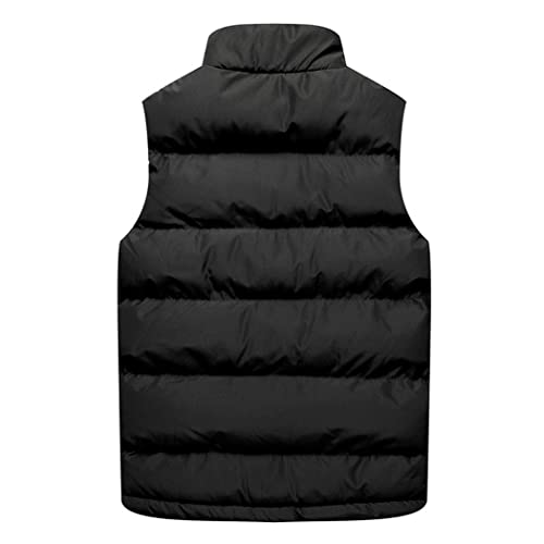 Chaleco acolchado de algodón para hombre abrigo sin mangas negro XXXL 3