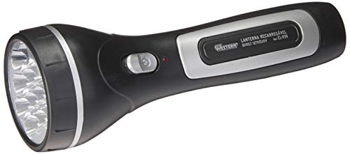 Lanterna 12 LED Recar Longa, Western EL-81N, Preta