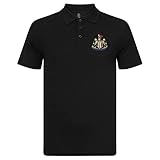 Newcastle United FC Official Football Gift Mens Crest Polo Shirt Black Medium