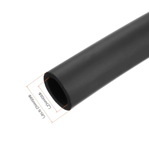 Image of uxcell Foam Tubing for Handle Grip Support, 50mm(2 inch) ID 65mm(2 9 /16 inch) OD 1m Length Black