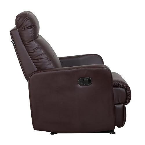 Image of Recliners India - Sleek Single Seater Recliner Sofa | 3 Modes of Comfort | Manual Recliner Chair | Cushion Armrest | Living Room Recliner Sofa | 1-Year Manufacturer Warranty | Colour- Brown
