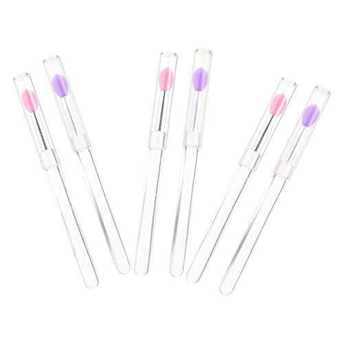 Vaguelly 6Pcs Silicone Lip Brush Soft Eyeshadow Applicators with Lid Skin Friendly Makeup Brushes for Smooth Lip Color and Liquid Cosmetics present for Makeup Lovers