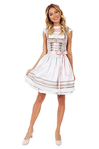 Krüger Dirndl Iris | 50er Länge kurz Natur rosa | MADL 48525-15 | hell...