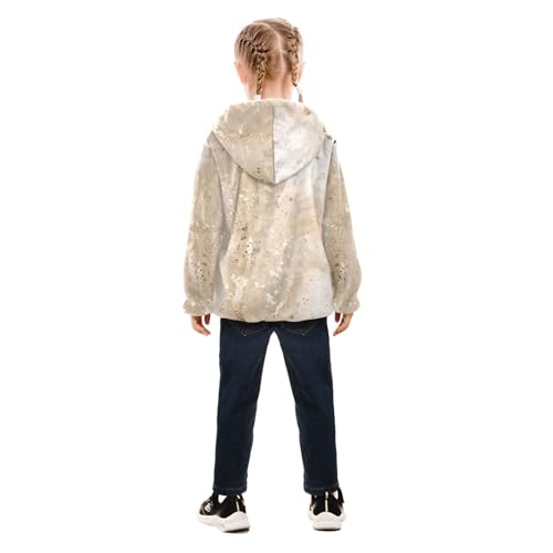 GuoChe Abstract Beige Marble Canvas Boys Winter Coats Sherpa Lined4