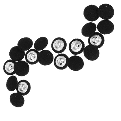 Healvian Botones Cubiertos Redondos 15 MM Negros Vástago de Hierro 20 Piezas para Coser Trajes Camisas y Suéteres Accesorios de Costura para Confección y Proyectos de Bricolaje