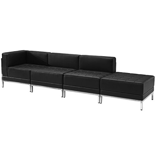 Flash Furniture Hercules Imagination Series Black Leathersoft 4 Piece Chair & Ottoman Set #TOP17