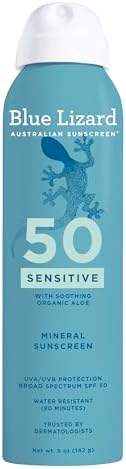 Sensitive Mineral SPF 50 Spray, Dermatologist-Recommended Brand, Broad-Spectrum UVA/UVB Protection, Water-Resistant, Zinc Oxide Formula, 5 oz