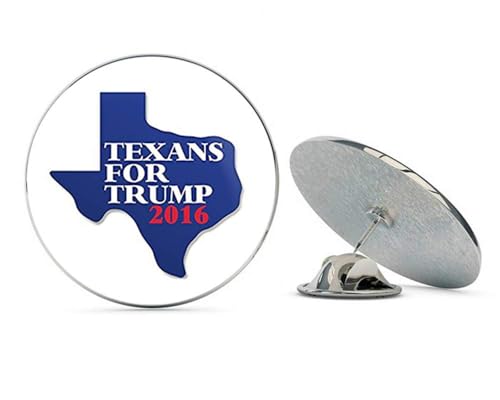 Texas Shaped Texans for Trump 2016 (Donald GOP tx) Metal 0.75" Lapel Hat Pin Tie Tack Pinback2
