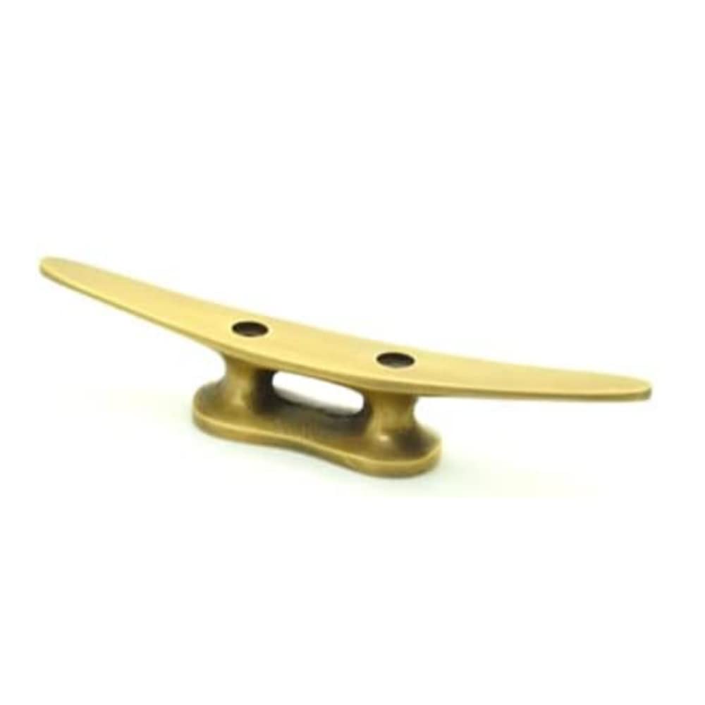 Foundryman Copper - Nautical Brass Cleat Hooks - Boat-Style Design Purposeful Brass Hook - Can Be Used On Wall, Door, Curtain Tie Back Or Rope Pulley - 5"
