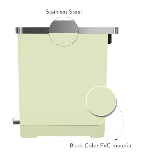 Image of Obsessions EKO 10L Plastic Step Bin with Pedal,Waste Storage Trash Can, Green