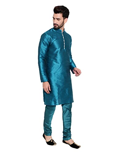 Image of HUZUR Mens Silk 6 Loop Kurta Pajama