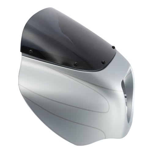 Image of Front Headlight Quarter Fairing Windshield Fit For Harley Softail Low Rider FXLR S FXLRS 2018-2025 Street Bob FXBB FXBBS 2018-2025 Softail Standard FXST 2020-2024 Barracuda Silver Denim
