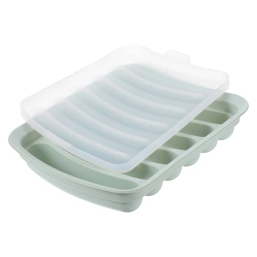 ZUNOXAZ Molde de Silicona para Salchichas Reutilizable y Resistente al Horno Molde para Salchichas sin para Comida de Niña para Repostería con Tapa Color Verde
