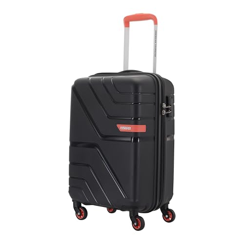 Image of American Tourister Upland Sport 55 CM Small Carry-On Polypropylene (PP) Hard 4 Wheels Spinner Luggage /Suitcase /Trolley Bag for Travel (Black)