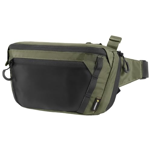 Tactical CCW Fanny Bag Concealed Carry Fanny Pack w/Adjustable Waist Belt Tactical Waist Bag Handgun Pouch with Universal Pistol Holster Everyday Hip Pack for Men Travel Outdoor (Range Green)