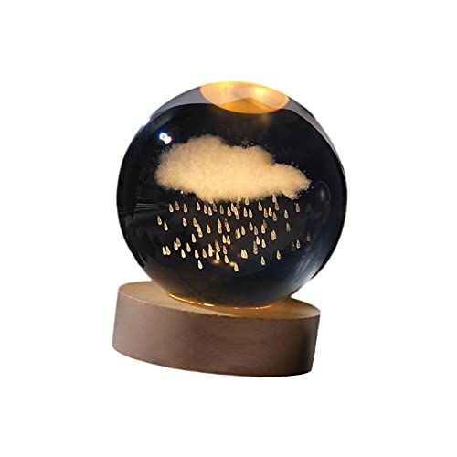 Ioensy Lámpara de Mesa con Luz de Bola, Lámpara de Noche para Adolescentes Y, Lámpara de de Noche para Dormitorio de Estar, Lluvia